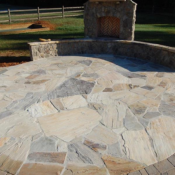 Patio Stone Floor with Fireplace