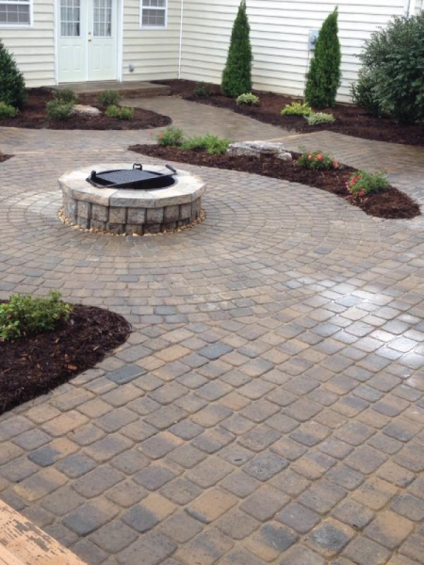 Patio with Firepit and Landscaping