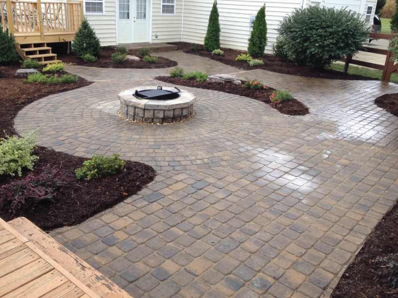 Patio with Firepit and Landscaping