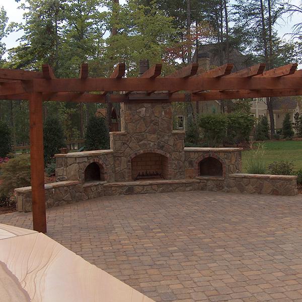 Pergola Structure with Fireplace