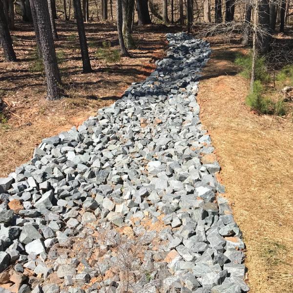 Rear Yard Rock Drainage