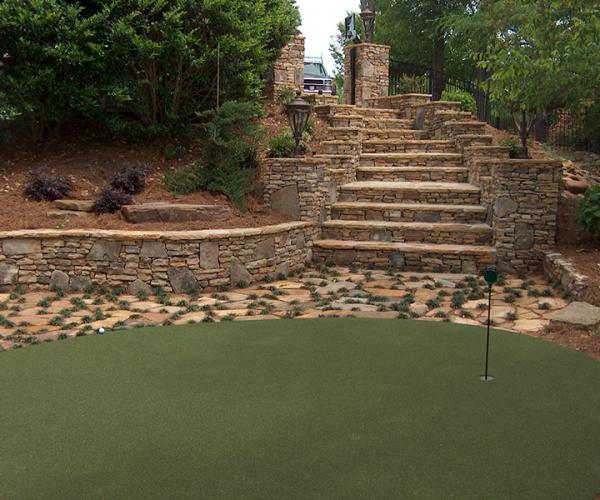 Stone Stairs and Putting Green